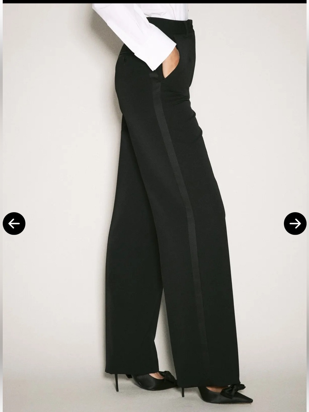 Dolce & Gabbana Black Wide-Leg Tuxedo Stripe Pants